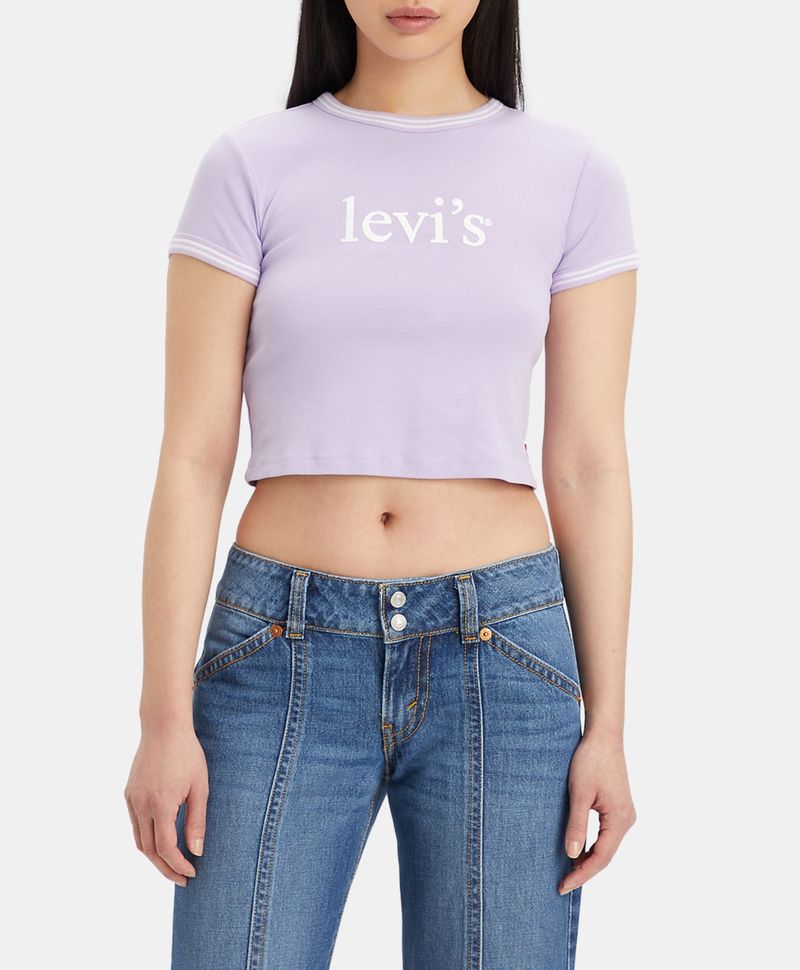 Polera Mujer Levi s Ringer Mini con logotipo Levi s en el pecho