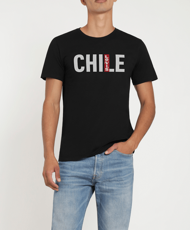 Polera Hombre Levi's  Latam City - Chile Cuello Redondo Gráfica