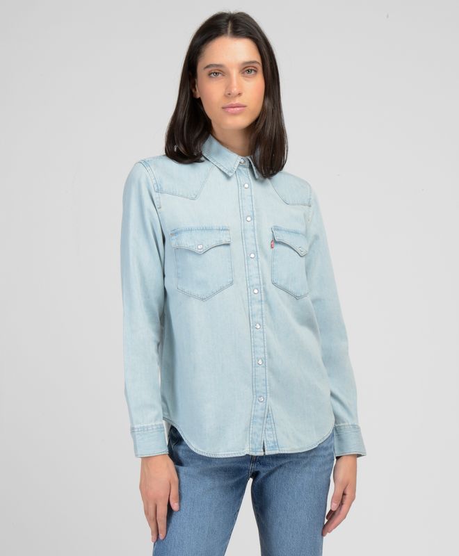 Levi's Mujer Blusa Lisa con Bolsillo