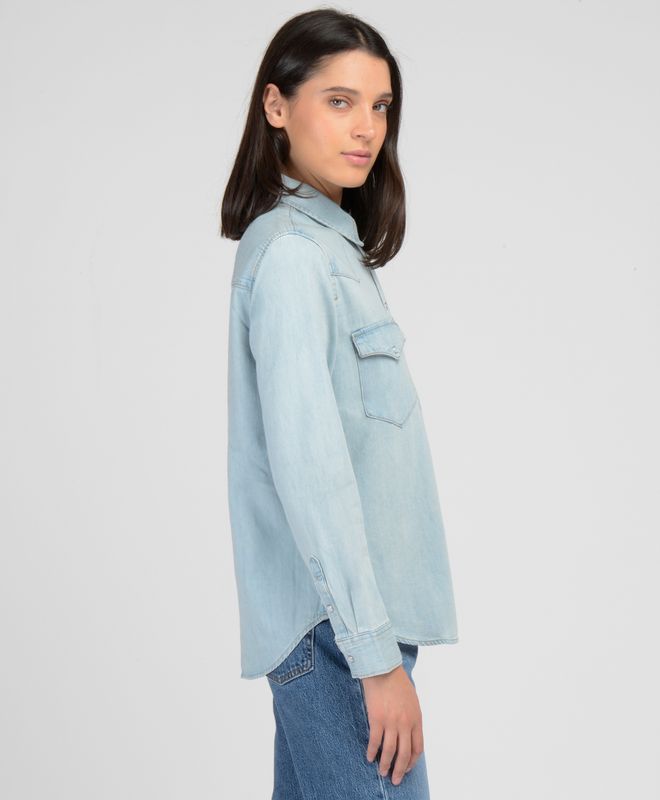 Levi's Mujer Blusa Lisa con Bolsillo